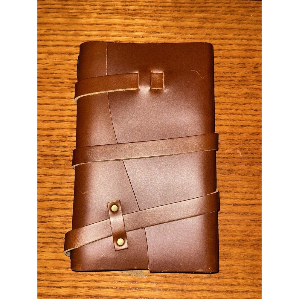 Portland Leather Goods Wrap Journal Raw Leather NWOT Blank Notebook